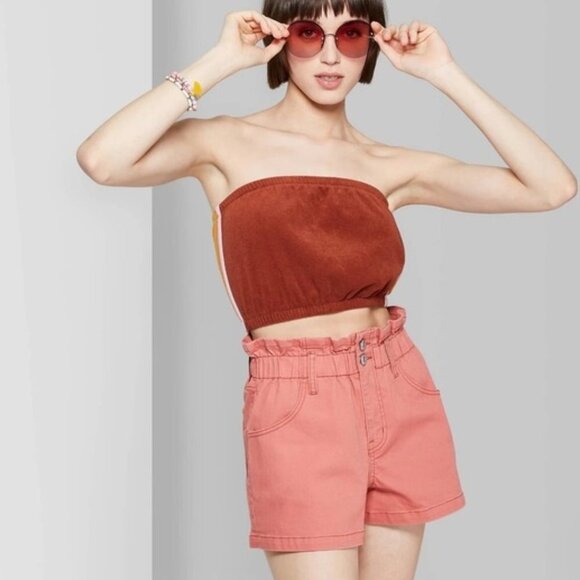 Wild Fable Pink Paper Bag‎ Short with Elastic High Waisted Size: M - Picture 8 of 8